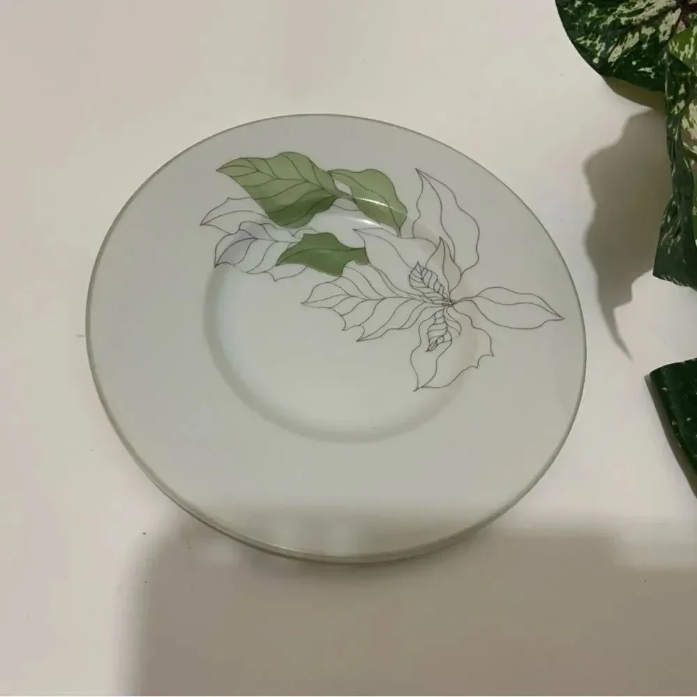 2 Block Spal 6” BREAD & BUTTER Plate Poinsettia Christmas Mary Lou Goertzen